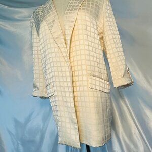 Fate Ivory Windowpane Sheen Blazer - Size S